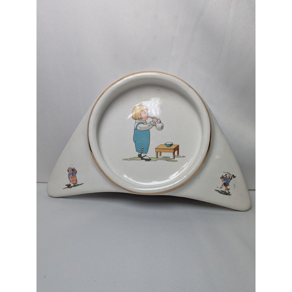 1912 Antique Underwood High Chair Plate "Little Boy Blue" See Pictures